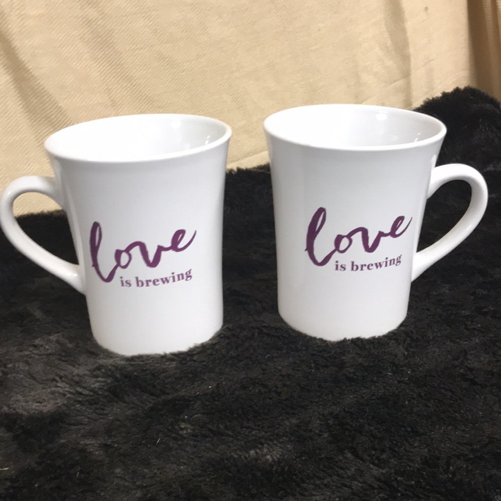 Bed Bath and Beyond Love Is Brewing Coffee Cup Set NWT